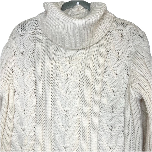 Banana Republic Merino-Cashmere Split-Sleeve Sweater Ivory Cowl Neck 773920 XS - Picture 4 of 9